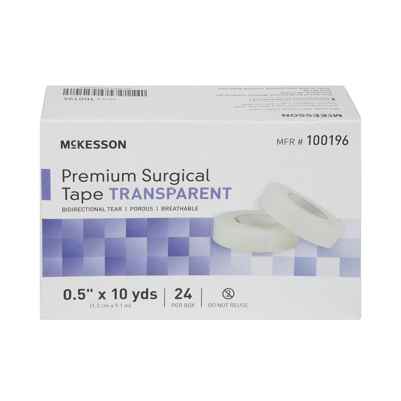 McKesson Plastic Medical Tape, 1/2 Inch x 10 Yard, Transparent, 1 Box of 24 (General Wound Care) - Img 6