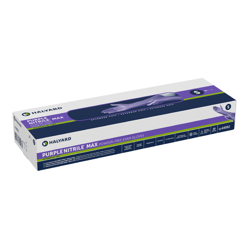 Purple Nitrile Max™ Nitrile Extended Cuff Length Exam Glove, Small, 1 Case of 400 () - Img 2
