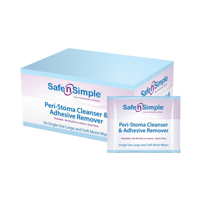Safe N Simple™ Adhesive Remover, 5 x 7 Inch Wipe, 1 Case of 600 (General Wound Care) - Img 1