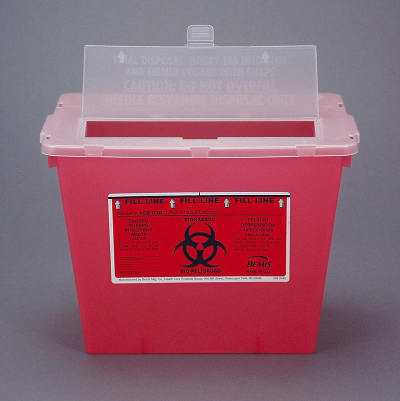 Bemis™ Sentinel Sharps Container, 2 Gallon, 8-5/8 x 11-5/8 x 7-3/4 Inch, 1 Each () - Img 1