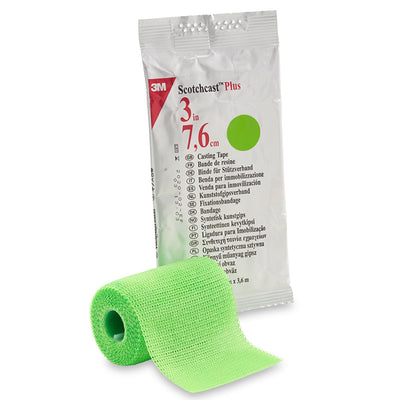 3M™ Scotchcast™ Plus Bright Green Cast Tape, 3 Inch x 4 Yard, 1 Box of 10 (Casting) - Img 1