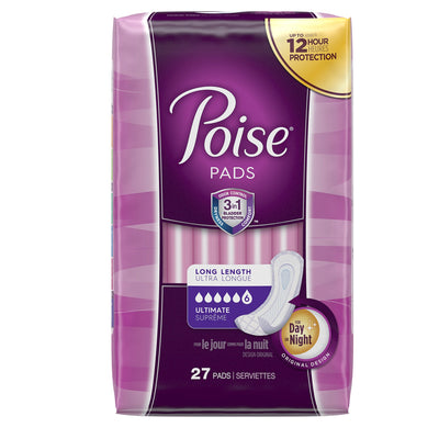 Poise Bladder Control Female Disposable Pads, Heavy Absorbency, Absorb-Loc Core, One Size Fits, 15.9 Inch, 1 Pack of 27 () - Img 1