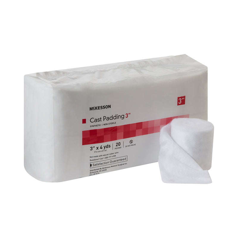 McKesson White Polyester Cast Padding, 3 Inch x 4 Yard, 1 Bag of 20 (Casting) - Img 1