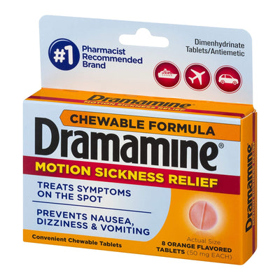 Dramamine® Dimenhydrinate Nausea Relief, 1 Box of 8 (Over the Counter) - Img 3