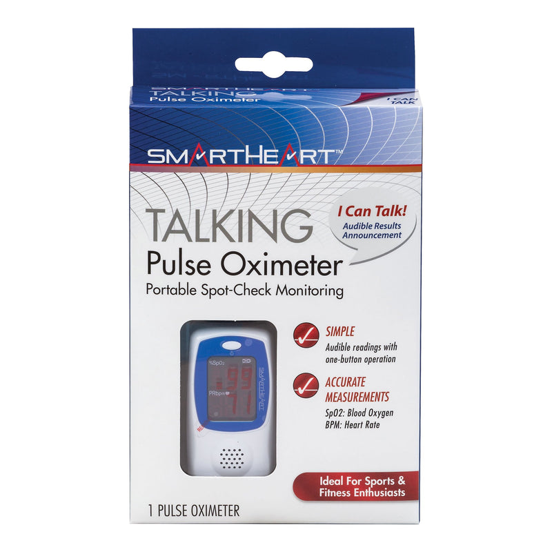 SmartHeart Fingertip Pulse Oximeter, Talking Blood Oxygen Saturation Monitor, 1 Case of 24 (Oximetry) - Img 2