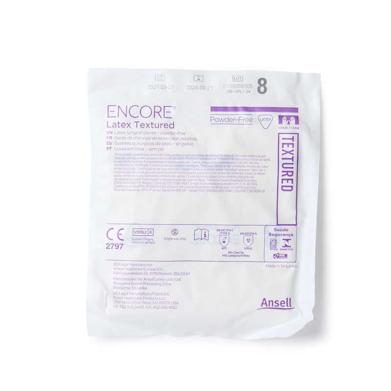Encore® Latex Textured Surgical Glove, Size 8, Ivory, 1 Case of 200 () - Img 3