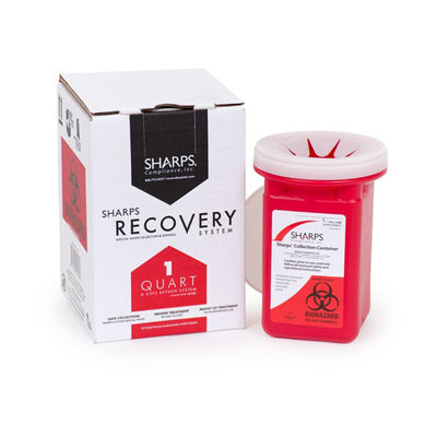Sharps Recovery System™ Mailback Sharps Collector, 1 Quart, 4½ x 4½ x 7 Inch, 1 Each () - Img 1