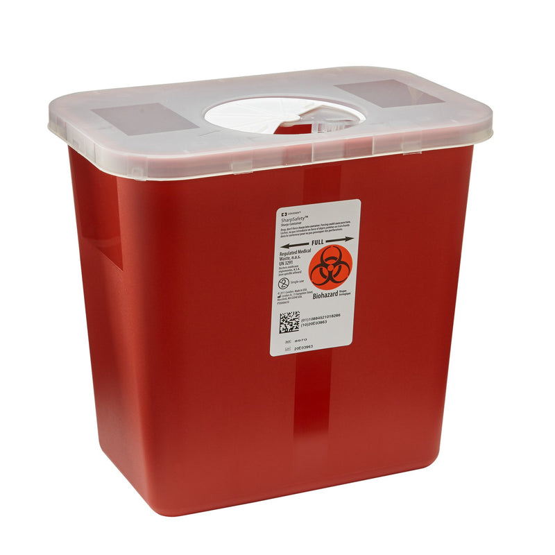 SharpSafety™ Multi-purpose Sharps Container, 2 Gallon, 10 x 7¼ x 10½ Inch, 1 Each () - Img 2