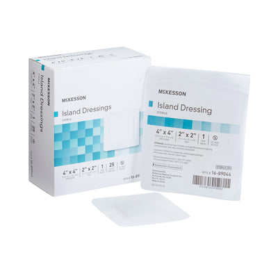 McKesson Adhesive Dressing, 4 x 4 Inch, 1 Box of 25 (General Wound Care) - Img 1