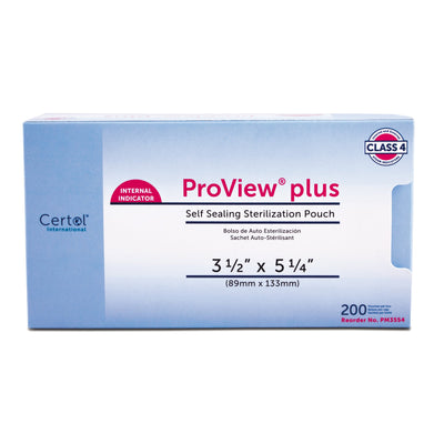 ProView® plus Sterilization Pouch, 3-1/2 x 5-1/4 Inch, 1 Box of 200 (Sterilization Packaging) - Img 1