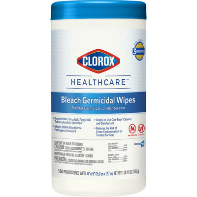 Clorox Healthcare® Surface Disinfectant Cleaner, 150 Wipes per Canister, 1 Pack (Cleaners and Disinfectants) - Img 1