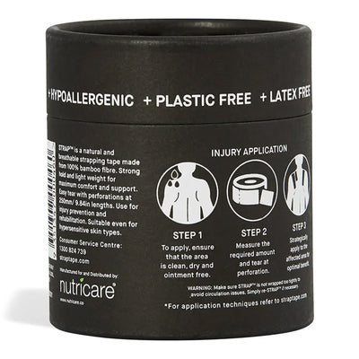 Strap™ Bamboo Fiber Athletic Tape, 1.97 Inch x 5-1/2 Yard, Black, 1 Case of 24 (General Wound Care) - Img 2