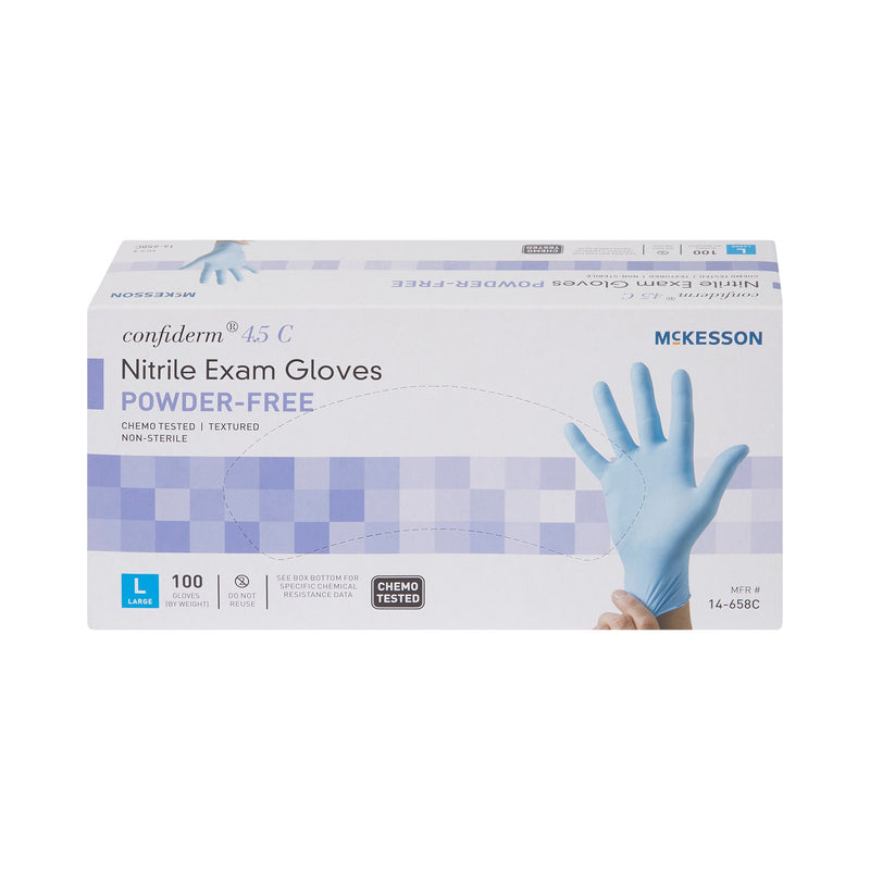 McKesson Confiderm® 4.5C Nitrile Exam Glove, Large, Blue, 1 Box of 100 () - Img 5