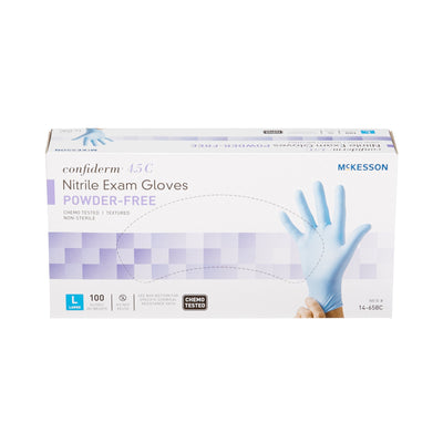 McKesson Confiderm® 4.5C Nitrile Exam Glove, Large, Blue, 1 Box of 100 () - Img 4