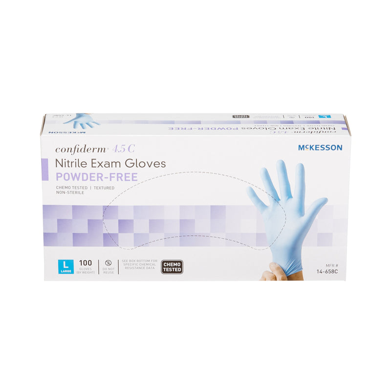McKesson Confiderm® 4.5C Nitrile Exam Glove, Large, Blue, 1 Box of 100 () - Img 4