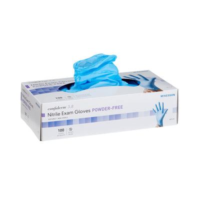 McKesson Confiderm® 3.8 Nitrile Exam Glove, Large, Blue, 1 Box of 100 () - Img 1