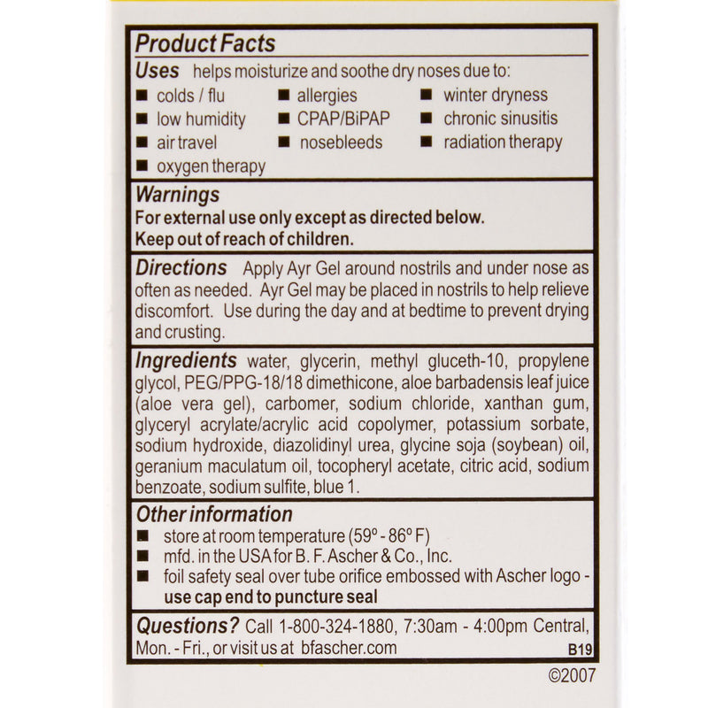 Ayr® Saline Gel Nasal Moisturizer, 0.5 oz. Tube, 1 Each (Over the Counter) - Img 4