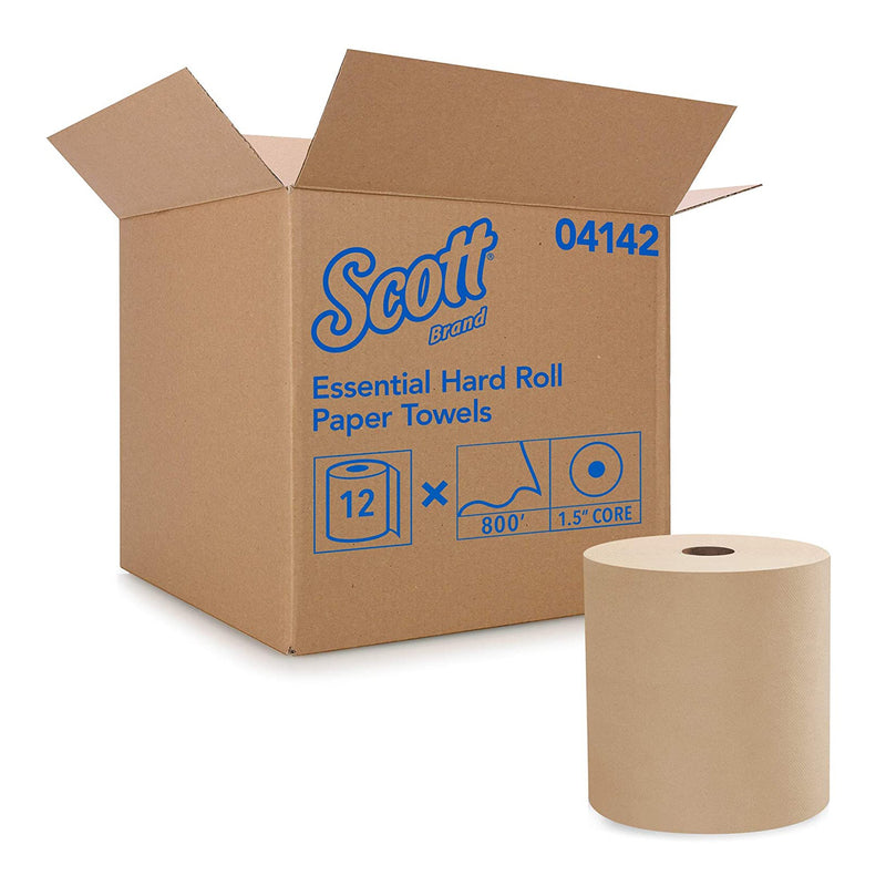 Scott Paper Towels, Hardwound Roll, Brown, 8" x 800&