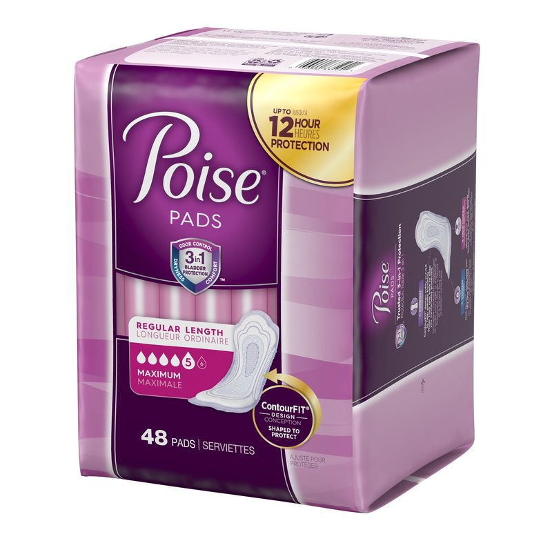 Poise® Maximum Bladder Control Pad, 12.9 Inch Length, 1 Case of 96 () - Img 3