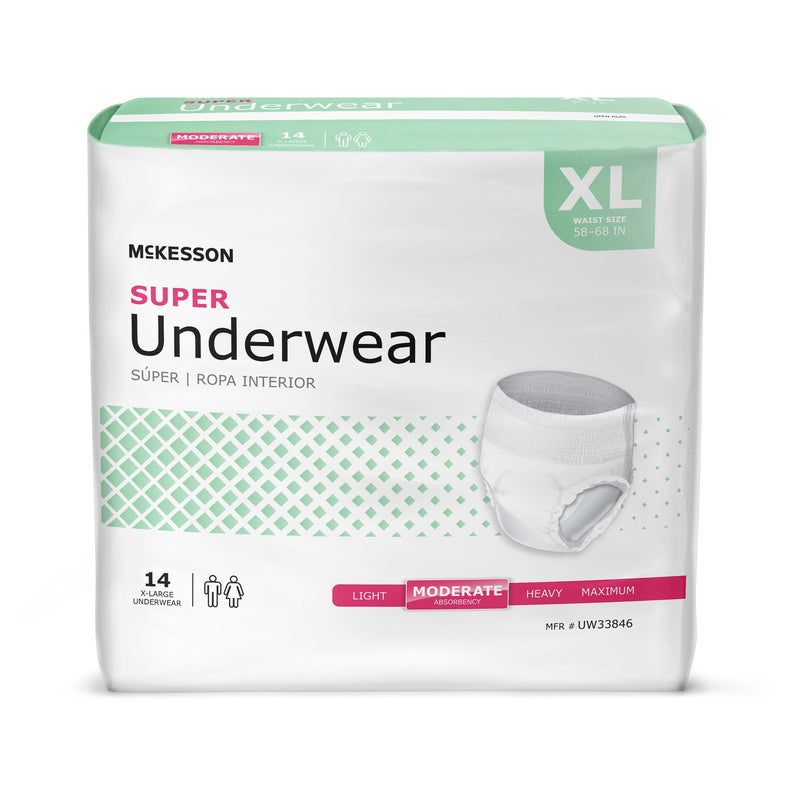 McKesson Super Moderate Absorbent Underwear, Extra Large, 1 Bag of 14 () - Img 1