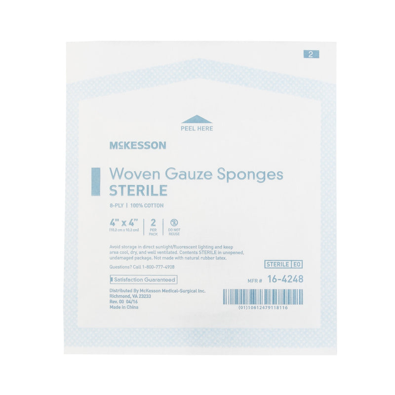 McKesson Sterile Gauze Sponge, 4 x 4 Inch, 1 Case of 600