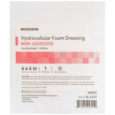 McKesson Nonadhesive without Border Foam Dressing, 4 x 4 Inch, 1 Box of 10 (Advanced Wound Care) - Img 3