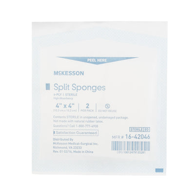 McKesson IV/Drain Split Dressing, 4 x 4 Inch, 1 Box of 25 (General Wound Care) - Img 3