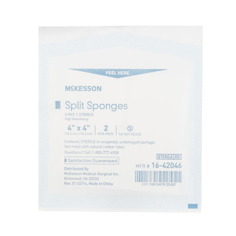 McKesson IV/Drain Split Dressing, 4 x 4 Inch, 1 Box of 25 (General Wound Care) - Img 3