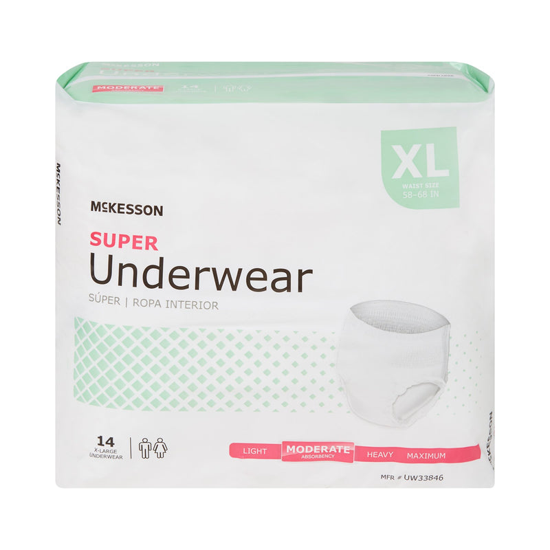 McKesson Super Moderate Absorbent Underwear, Extra Large, 1 Bag of 14 () - Img 3