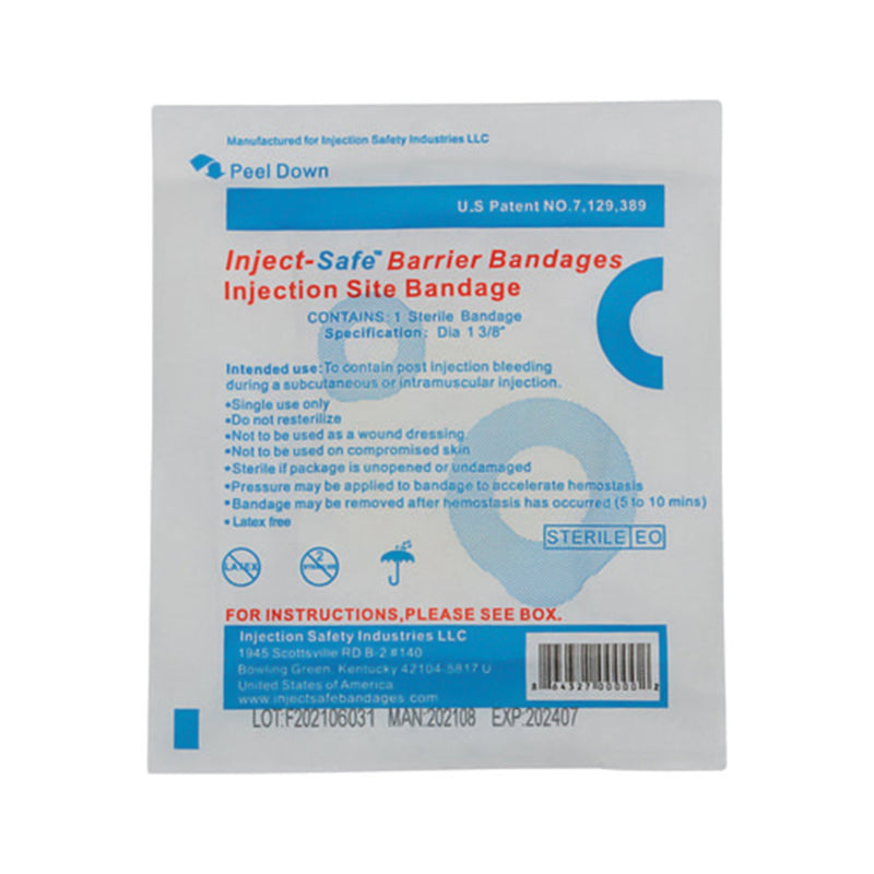 Inject-Safe™ Adhesive Barrier Strip, 1-3/8 Inch Diameter, 1 Box of 100 (General Wound Care) - Img 3