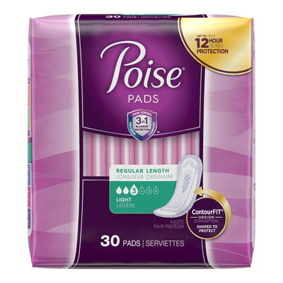 Poise Bladder Control Pads, Light Absorbency, Regular Length, 1 Case of 120 () - Img 1