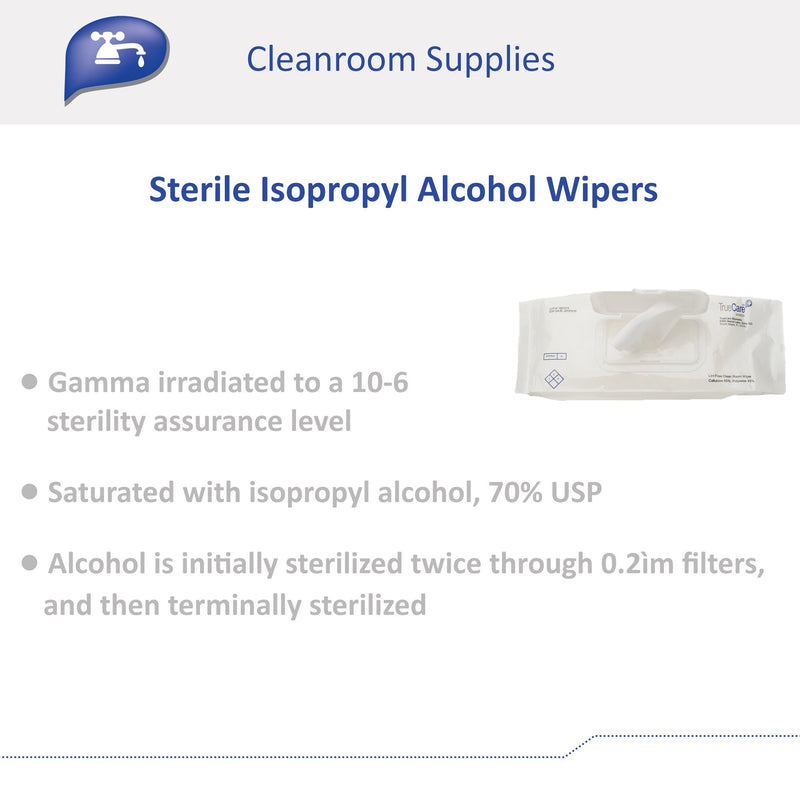 TrueCare Biomedix Sterile Isopropyl Alcohol Wipers, 1 Pack (Cleaners and Disinfectants) - Img 3