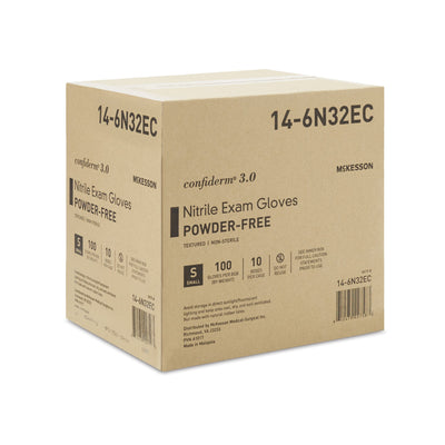 McKesson Confiderm® 3.0 Nitrile Exam Glove, Small, Blue, 1 Box of 100 () - Img 4