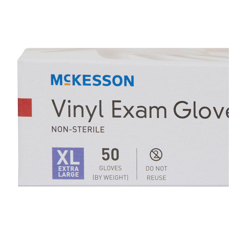McKesson Confiderm® Vinyl Exam Glove, Extra Large, Clear, 1 Box of 50 () - Img 4