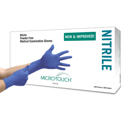 Micro-Touch® Nitrile Exam Glove, Small, Blue, 1 Box of 100 () - Img 1