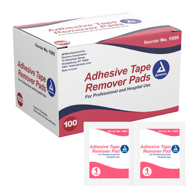 dynarex® Adhesive Remover, 32.5 x 68 mm Wipe, 1 Box of 100 (General Wound Care) - Img 1