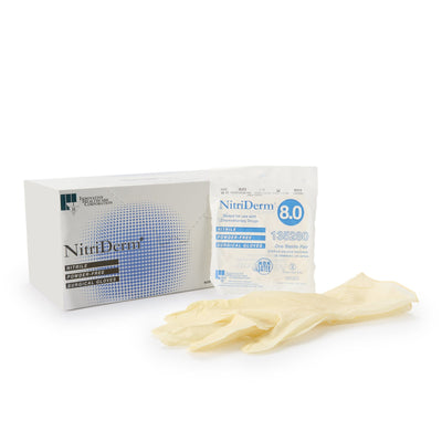 NitriDerm® Nitrile Surgical Glove, Size 8, White, 1 Case of 200 () - Img 1