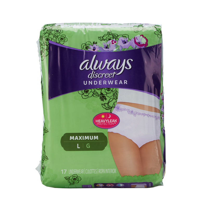Always® Discreet Maximum Absorbent Underwear, Large, 1 Pack of 17 () - Img 2