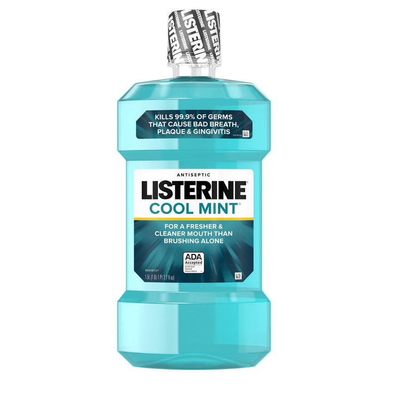 Listerine® Cool Mint Antiseptic Mouthwash, 1.5 Liter, 1 Case of 6 (Mouth Care) - Img 1