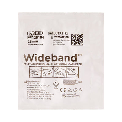 Bard Wide Band® Male External Catheter, Large, 1 Box of 100 (Catheters and Sheaths) - Img 2