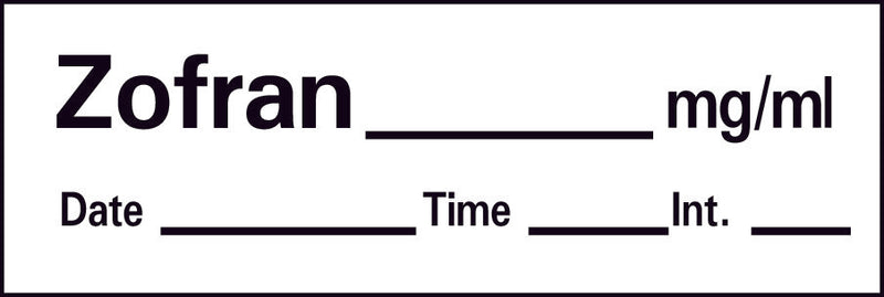 Barkley® Zofran_mg/mL Date_Time_Int_ Anesthesia Label Tape, 1/2 x 1-1/2 Inch, 1 Roll (Labels) - Img 1