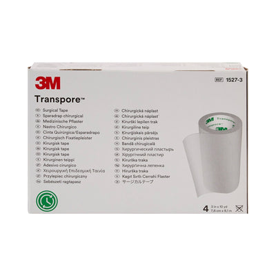 3M™ Transpore™ Plastic Medical Tape, 3 Inch x 10 Yard, Transparent, 1 Case of 40 (General Wound Care) - Img 2