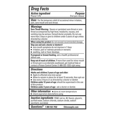 Chloraseptic® Phenol Sore Throat Relief, 20 mL spray bottle, 1 Each (Over the Counter) - Img 2