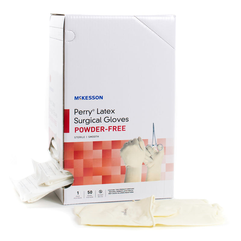 McKesson Perry® Performance Plus Surgical Glove, Size 6, Cream, 1 Box of 50 () - Img 1