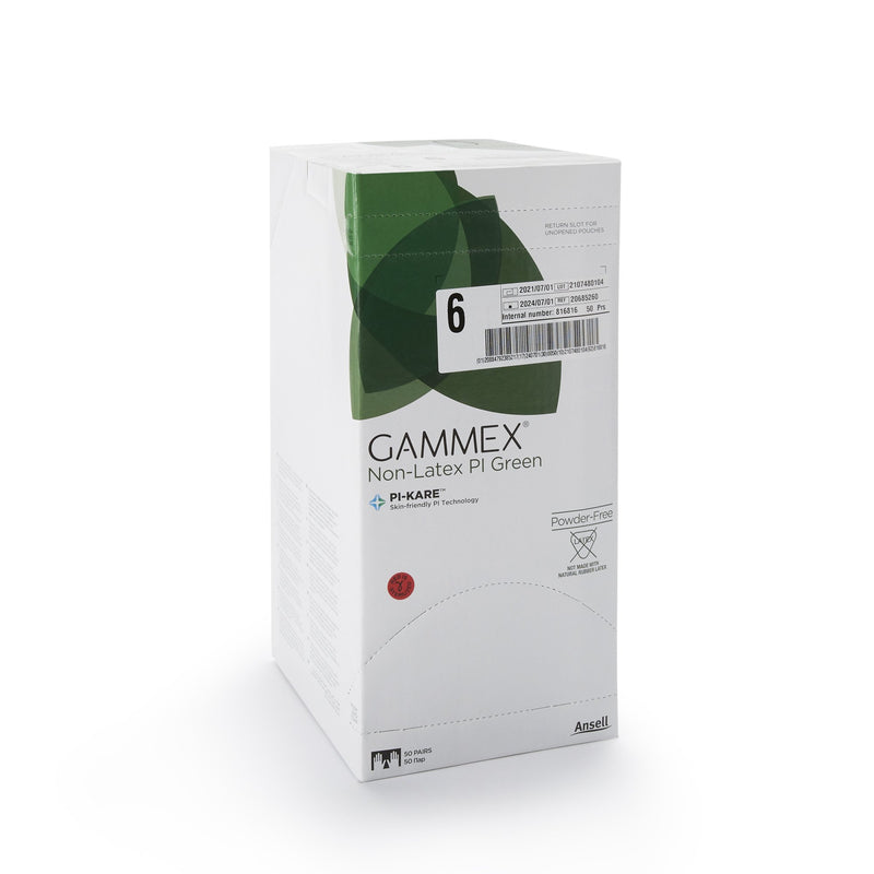 Gammex® Non-Latex PI Green Polyisoprene Surgical Glove, Size 6, Light Green, 1 Case of 200 () - Img 2