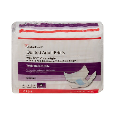 Wings™ Overnight Quilted Incontinence Brief, Medium, 1 Case of 8 () - Img 2