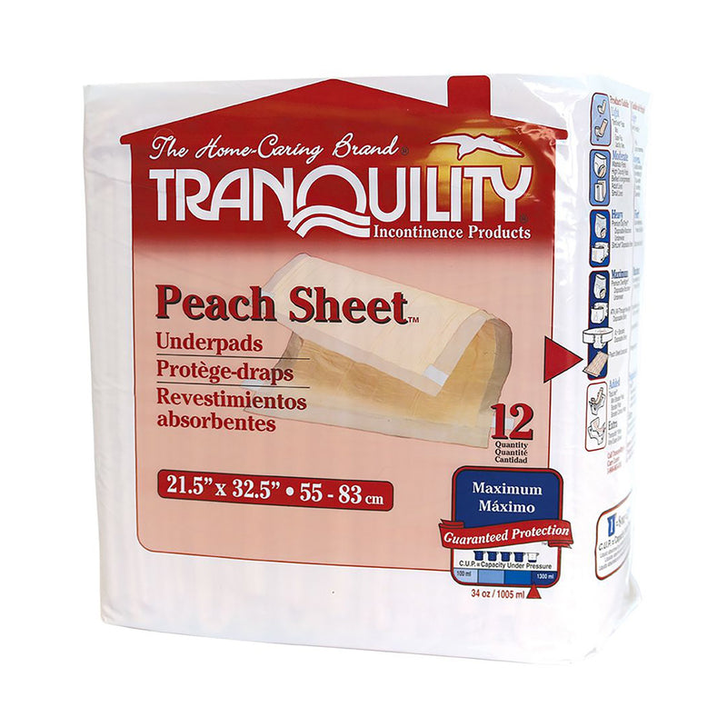 Tranquility® Peach Sheet Underpad, 21½ x 32½ Inch, 1 Pack (Underpads) - Img 2