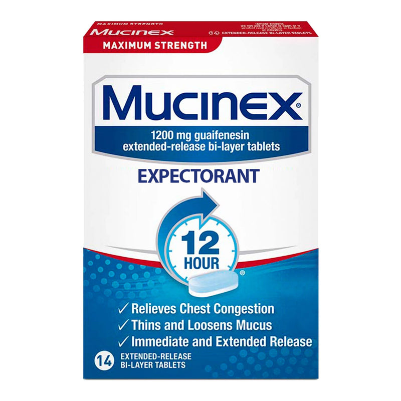 Mucinex® Expectorant Tablets, Maximum Strength, 1 Carton of 28 (Over the Counter) - Img 1