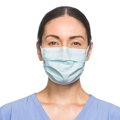 Halyard Procedure Mask, Pleated, One Size Fits Most, Tissue Blue, Non-sterile, 1 Case of 500 (Masks) - Img 1