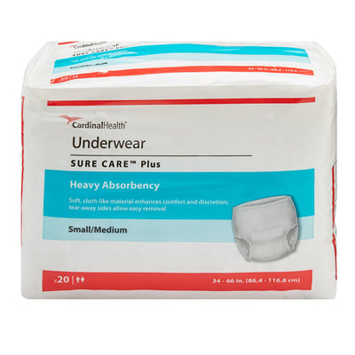 Sure Care™ Plus Heavy Absorbent Underwear, Medium, 1 Bag of 20 () - Img 1